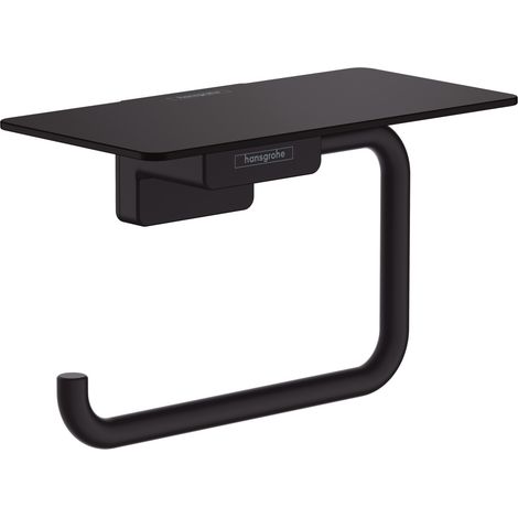 hansgrohe AddStoris Toilet Roll Holder with Shelf Matt Black - 41772670