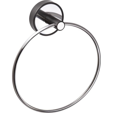 Portasalvietta anello in acciaio inox lucido e ABS nero  NICO-N kamalu