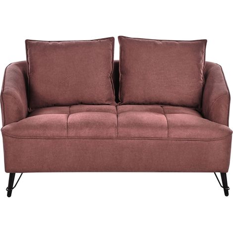 Sofa 2-Sitzer HOBRO Stoff Burgunderrot