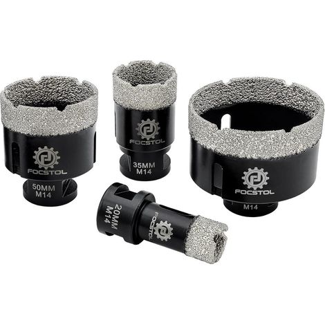 Fliesenbohrer Diamant Bohrkronen Set 4er 20 35 50 68mm SET2 (1/5)