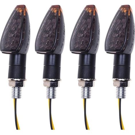 Lot de 4 clignotants LED 14 LED 12V étanches, universels pour motos, scooters, quads, cruisers et véhicules tout-terrain. (1/5)