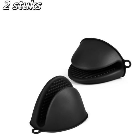pièces - Gants de four - Gants résistants à la chaleur - Isolation pour four et friteuse à air chaud - Adaptées à la cuisson, à la pâtisserie et au barbecue - 45 g - Zwart (1/5)