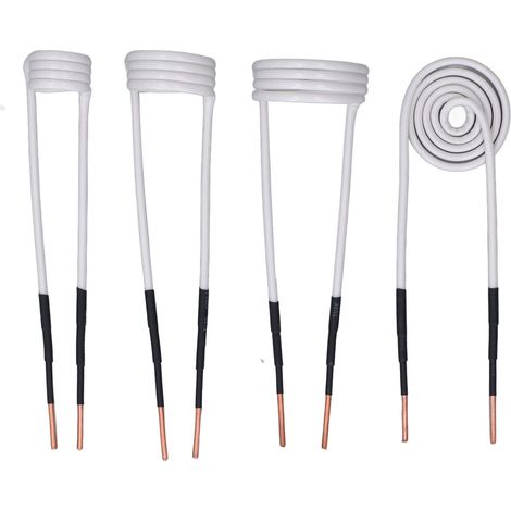 Kit de 4 bobines chauffantes à induction haute fréquence pour chauffage, ventilation et climatisation (CVC), noyau en laiton de 2,5 mm, formes plates et rondes de 20, 30 et 40 mm. (1/5)