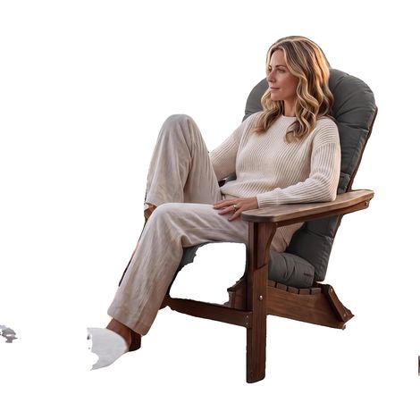 Cuscino per sedia Adirondack, materiale impermeabile, design antiscivolo, grigio chiaro (1/2)