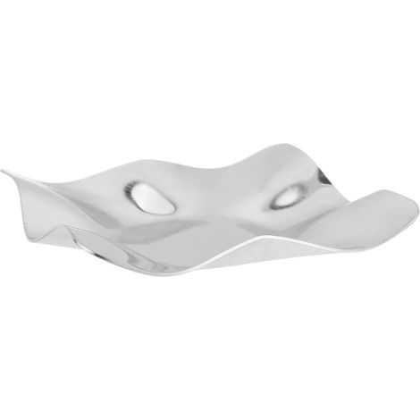 Robuste und leicht zu reinigende quadratische Aufbewahrungsschale aus silberfarbenem Edelstahl – Elegante Schmuckaufbewahrung für Zuhause oder Boutique (1/5)