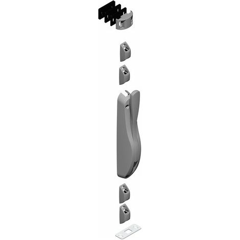 La Croisee Ds – Pack de 4 crémone pompier sans tringle – Poignée basculante – Finition gris RAL 9006 – Hauteur 2500 mm – Pour pose en applique - 7014ARGENT