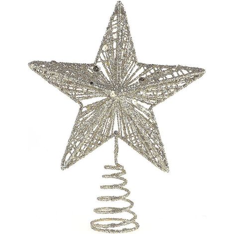 1 décoration en fer forgé exquise, étoile de Noël pour sapin (dorée) (1/3)
