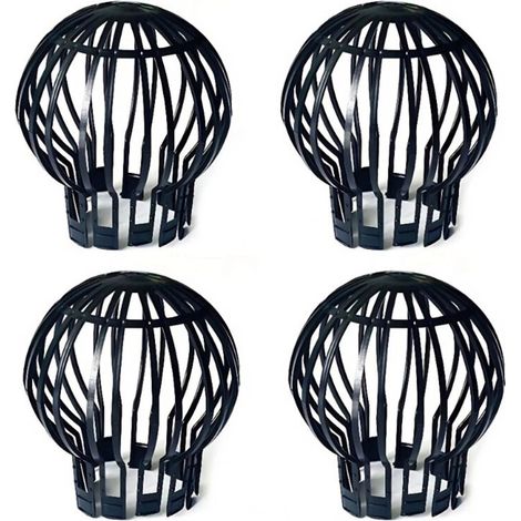 Grilles de protection pour descentes de gouttière de 13,2 cm de diamètre, lot de 4. Empêche l'accumulation de feuilles et de débris. Installation facile. (1/4)