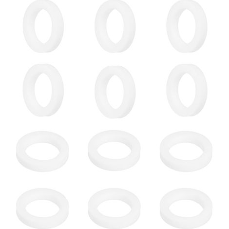 Rondelle PTFE 12Pcs 18mm OD 12mm ID 3mm Épais Rondelles Plates Joint d'Étanchéité Annulaire pour Robinet, Tuyau, Boulon, Machinerie, Blanc (1/5)