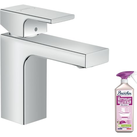 Mitigeur lavabo HANSGROHE 100 avec tirette et vidage chrome + nettoyant Briochin
