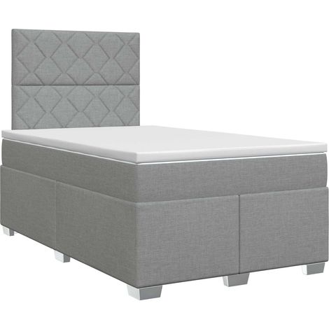 Maison Exclusive - Letto box spring con materasso Grigio Chiaro 120 x 200 cm (1/5)
