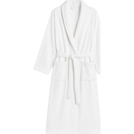 Bata de baño de felpa blanca S (1/5)