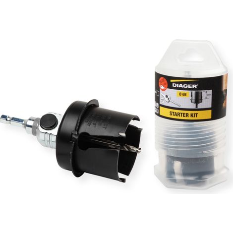 Kit de inicio sierras de corona de metal duro - ø68mm con piloto - multi-materiales - DIAGER - 3000A