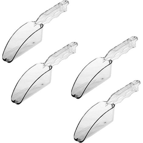 Cuchara para cubitos de hielo de 4 piezas, Cuchara multifuncional para alimentos, Cuchara multifuncional, frutos secos, Mango largo, Transparente (1/5)