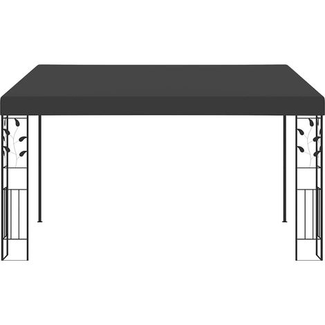 vidaXL Cenador con montaje en la pared antracita 4x3x2,5 m (1/2)
