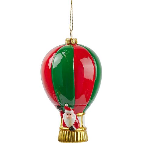 Pendaglio per albero di Natale "Babbo In Mongolfiera" 12 x 7,5 cm