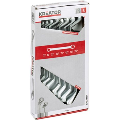 Set di 8 chiavi a stella a gomito 6-22mm cr.vanadio 500005 kreator (1/2)