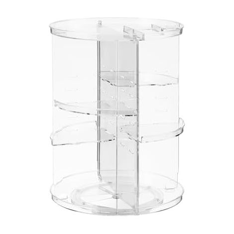 Rangement Maquillage Organisateur Maquillage 360°Rotatif,Organisateur Maquillage, Coiffeuse multifonctionnelle réglable Transparente. (1/5)