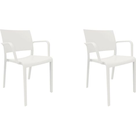 Set 2 sillas con brazos interior, exterior blanco NEW FIONA Resol