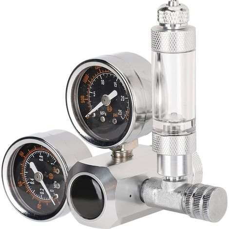 Compteur de CO2 Double Grand avec Régulateur de Pression pour Aquarium et Aquariophilie (1/5)