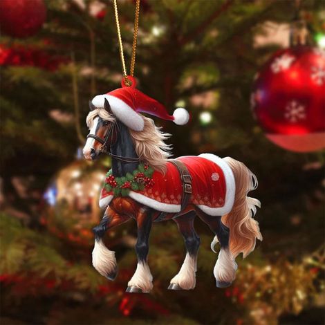 Ornement Cheval - Décoration Arbre De Noël Acrylique 2D - Thème Western Vintage - Lot De 1 (1/5)