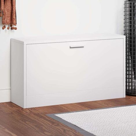 Banc à chaussures Blanc brillant 80x24x45 cm Bois d'ingénierie (1/5)