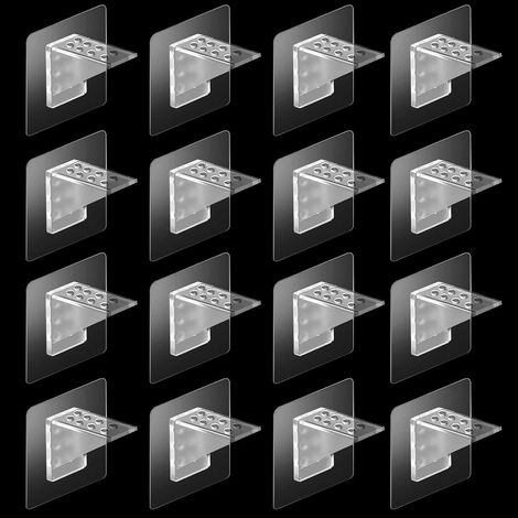 12 Cheville Etagere Adhesif, Chevilles de Support d'Étagère Supports Supports d'Étagères Autocollants, Transparent d'Étagère Supports Adhésifs pour Armoires, Ultra Resistente alla Gravità (1/5)