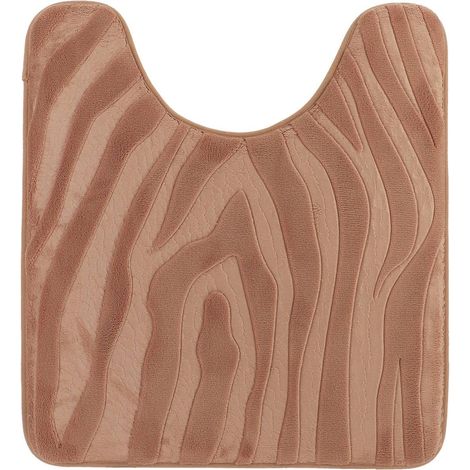 Tappetino per wc con memoria di forma in microfibra effetto zebra 45x50 cm - cappuccino - Tendance (1/3)