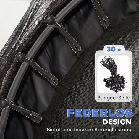Trampoline enfant 163 cm avec filet de protection, usage intérieur/extérieur, charge max 50 kg, acier et plastique, noir