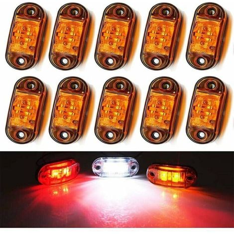 Trailer lights and reflectors, side marker lights, 10 waterproof 12V work lights for cars, exterior signal lights, rear marker lights for trucks and trailers (1/5)