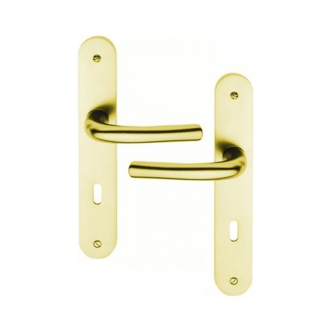Ouvre&Déco – Poignée de porte intérieure en aluminium F2 – Plaque Clé L – Entraxe 195 mm – Finition alu F2 – Pour portes de 36 à 44 mm d'épaisseur