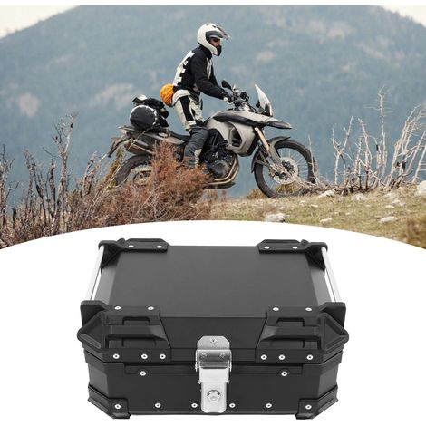 Top case universel 28L en alliage d'aluminium pour motos avec base à dégagement rapide et doublure noire standard (1/5)