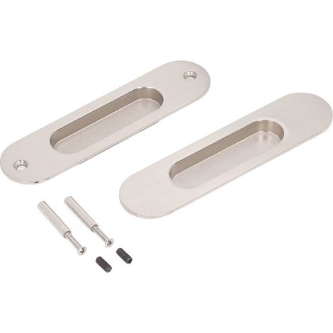 Poignées double face pour porte coulissante – Aluminium brossé modèle 9025 – Pour porte de salle de bain et placard (1/5)