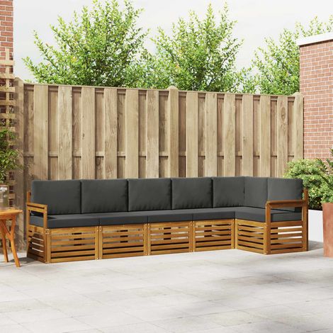 vidaXL Ecksofa Set 6 pcs Natur und Anthrazit Massivholz Akazie (1/5)