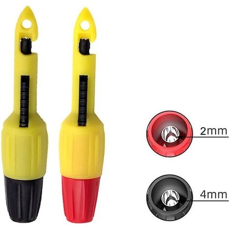 Outil de diagnostic et de réparation automobile : sonde de test à perçage de fil isolé avec crochet et douille de 2 mm/4 mm (1/5)