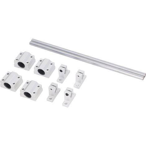 Kit de montage de 4 roulements à billes pour mouvement linéaire avec 2 tiges métalliques et blocs de glissement pour arbre de machine-outil CNC 10-200 (1/5)