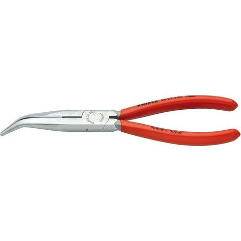 KNIPEX 26 21 200 Pinza per meccanica - con becchi mezzotondi con tronchese (pinza a becchi di cicogna) rivestiti in resina sintetica atramentata nera 200 mm