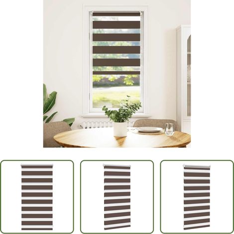 Fensterrollo - Zebra-Rollo 40,9 x 100 cm, Stoffbreite 36,7 cm, Kaffeebraun (1/5)
