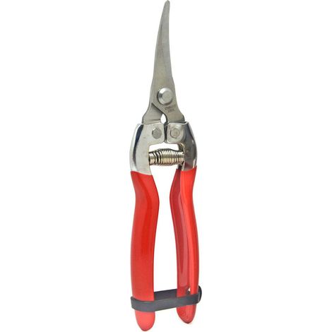 Sécateur coudé à lame tranchante en acier inoxydable, manche en plastique, sécateur rouge pour le jardinage (1/5)