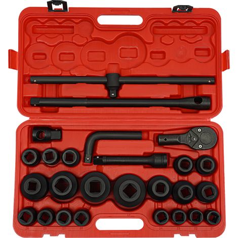 26 Pcs Coffret de Douilles Clé à Choc 3/4 "& 1"’, 21-50mm, 55mm 60mm 65mm Jeu de douilles à embout (1/5)