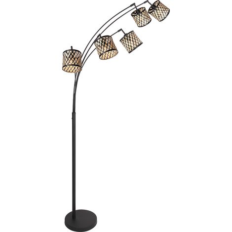 Mexlite - lampadaire - Sumba - naturel noir - bambou métal -