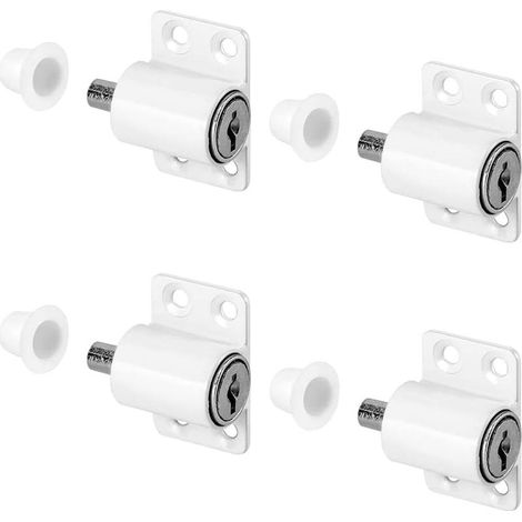 4 Pièces Verrous de Fenêtre Porte, Serrure Porte Coulissante, Serrures Pour Fenêtre, Pour La Maison Et L'école, Blanc (1/4)