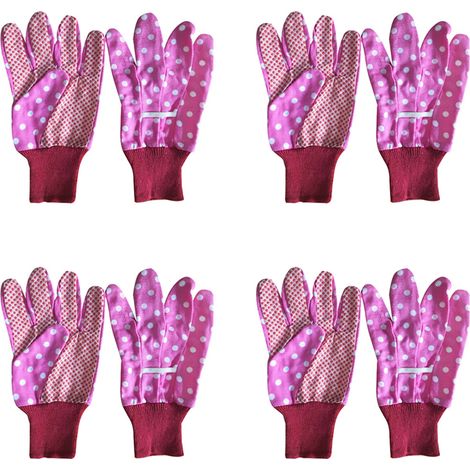 4 paires de gants de jardin avec picots en PVC pour nettoyer le jardin, désherber, planter, arroser (Style 7) (1/5)