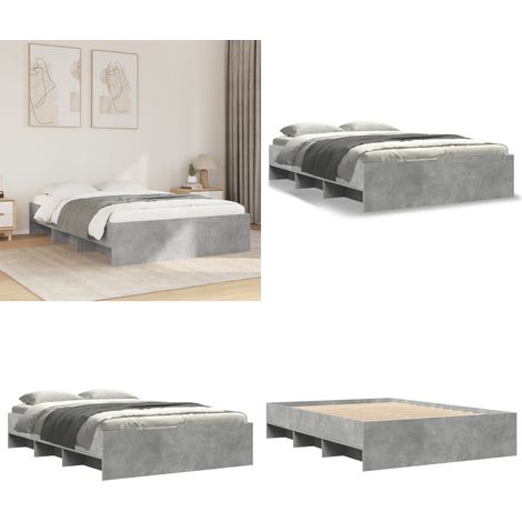 vidaXL Bettgestell Betongrau 120x200 cm Holzwerkstoff