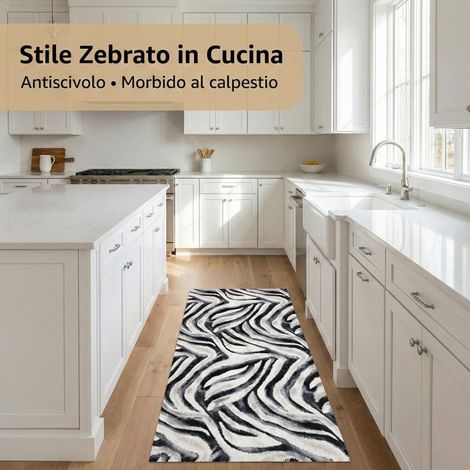 Tapis de cuisine antidérapant en PVC Zebra Runner 50 cm - Cut Runner fabriqué en Italie Cm. 50x140 (1/5)