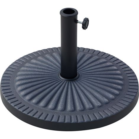 Runder Schirmständer für Stangen mit Ø 3,8–4,8 cm, mit Verzierung und Knauf, Gewicht 15 kg, Ø 49 x 32 cm