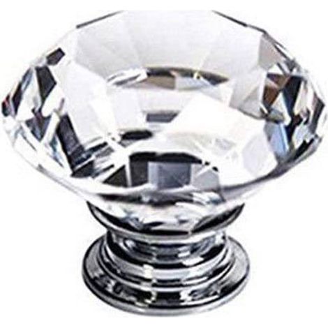 Bouton de meuble en cristal rond, en cristal clair comme du diamant, poignée de porte ou de tiroir (1/5)