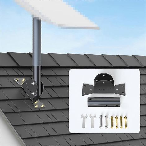 Kit de montage réglable pour support satellite V2, support de fixation pratique pour antenne parabolique Internet sur poteau - FFY (1/4)