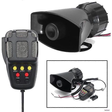 Altavoz de 12 V 100 W 115 dB para coche/camión, alarma de advertencia, bocina de incendio, micrófono de alto volumen (1/5)