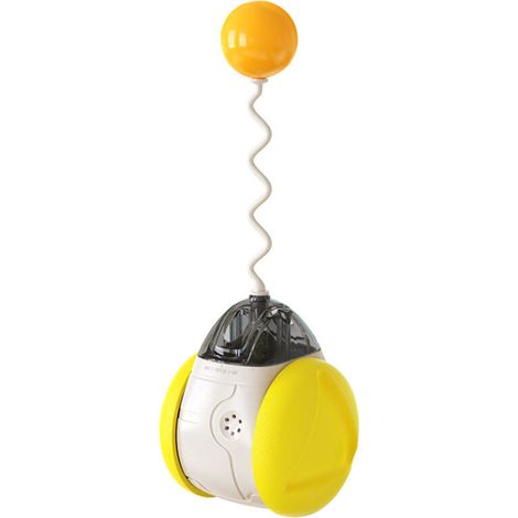 Jouet gobelet électrique tournant pour chat, plateau de nourriture taquin, jaune – DELKEVIC